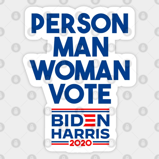 Person Man Woman VOTE Biden Harris Sticker by thehollowpoint